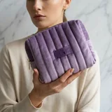 Purple Quilted Velvet Makeup Bag – view 6