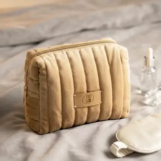 Quilted Velvet Toiletry Organizer with Soft Handle
