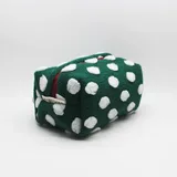 Emerald Polka Dot Fleece Makeup Bag – view 2