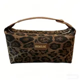 Leopard Print Cotton Cosmetic Bag with Handle – view 2