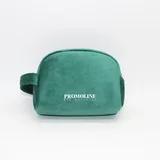 Green Velvet Makeup Bag with Side Loop – view 2