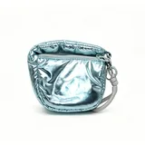 Metallic Blue Puffy Pouch with Wrist Strap – view 2
