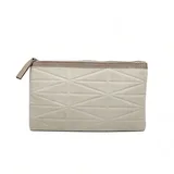 Beige Cotton Makeup Bag with Debossed Pattern – view 2
