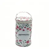 White Floral Canvas Cylinder Makeup Bag – view 2