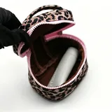 Pink Leopard Velvet Makeup Case with Handle – view 3