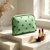 Mint Green Sheer Polka Dot Makeup Bag – view 1