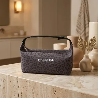 Leopard Print Canvas Makeup Pouch