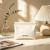 White PU Makeup Pouch with Magnetic Closure – view 1
