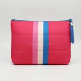 Pink Blue Striped Neoprene Cosmetic Pouch – view 2
