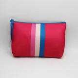 Red Blue Striped Neoprene Makeup Bag – view 2