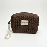 Brown Quilted Nylon Cosmetic Bag – view 2