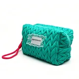 Turquoise Quilted Nylon Makeup Bag – view 2