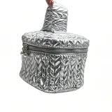 Silver Quilted Nylon Makeup Train Case – view 2