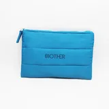 Blue Oxford Cloth Flat Makeup Pouch – view 1