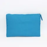 Blue Oxford Cloth Flat Makeup Pouch – view 2