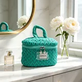 Green Woven Cosmetic Bag with Handle – view 1