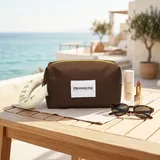 Lavender Polyester Cosmetic Bag with Wristlet Strap – view 1