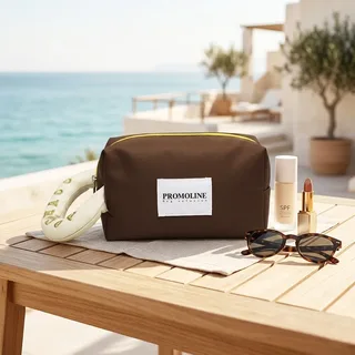 Lavender Polyester Cosmetic Bag with Wristlet Strap