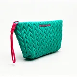 Teal Woven Texture Cosmetic Bag – view 2