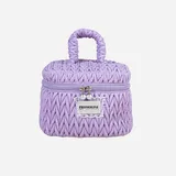 Quilted Knitted Nylon Cosmetic Case with Handle – view 2