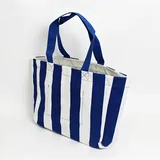 Blue Striped Canvas Beach Tote – view 2