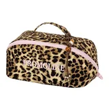 Leopard Print Canvas Cosmetic Bag with Zipper – view 2