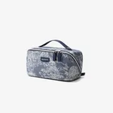 Minimal Blue Denim Makeup Organizer with Top Handle – view 2
