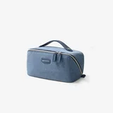 Blue Denim Cosmetic Bag with Zip-Top Handle – view 2