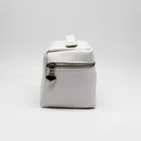 Small White PU Cosmetic Bag with Handle – view 3