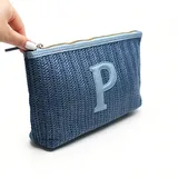 Blue Woven Lafite Grass Cosmetic Bag – view 2