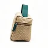 Green Woven Cosmetic Case with Handle – view 2