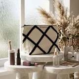 White Tufted Canvas Cosmetic Bag – view 1