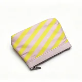 Pink and Yellow Striped Canvas Cosmetic Bag – view 2