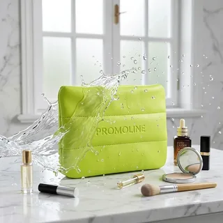 Green Neoprene Travel Makeup Pouch