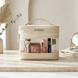 Canvas Beauty Gift Bag with Clear Window