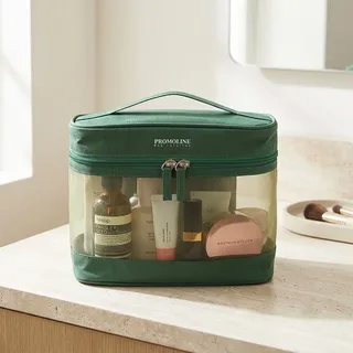 Green Cosmetic Packaging Case with Clear Window