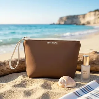 Maroon Neoprene Toiletry Bag with Wrist Strap