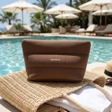 Brown Neoprene Makeup Bag with Wrist Strap – view 1