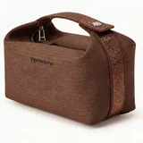 Brown Herringbone Canvas Cosmetic Bag – view 1