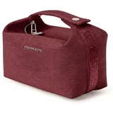 Burgundy Cotton Cosmetic Case with Textured Handle – view 1