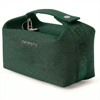 Green Cotton Makeup Organizer with Herringbone Handle