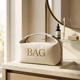 Beige Terry Makeup Bag with Embroidery – view 1