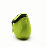 Flat Green Neoprene Makeup Bag with Handle – view 2
