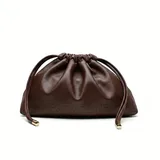 Coffee Brown PU Makeup Bag with Handle – view 1