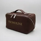 Brown Canvas Toiletry Bag with Side Handle – view 2