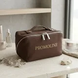 Brown Canvas Toiletry Bag with Side Handle – view 1