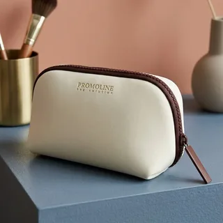 Cream Neoprene Minimalist Cosmetic Bag
