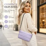 Purple Quilted Neoprene Crossbody Bag, Detachable Chain – view 1