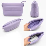 Purple Quilted Neoprene Crossbody Bag, Detachable Chain – view 2