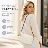 White Neoprene Mini Crossbody Bag with Chain – view 1